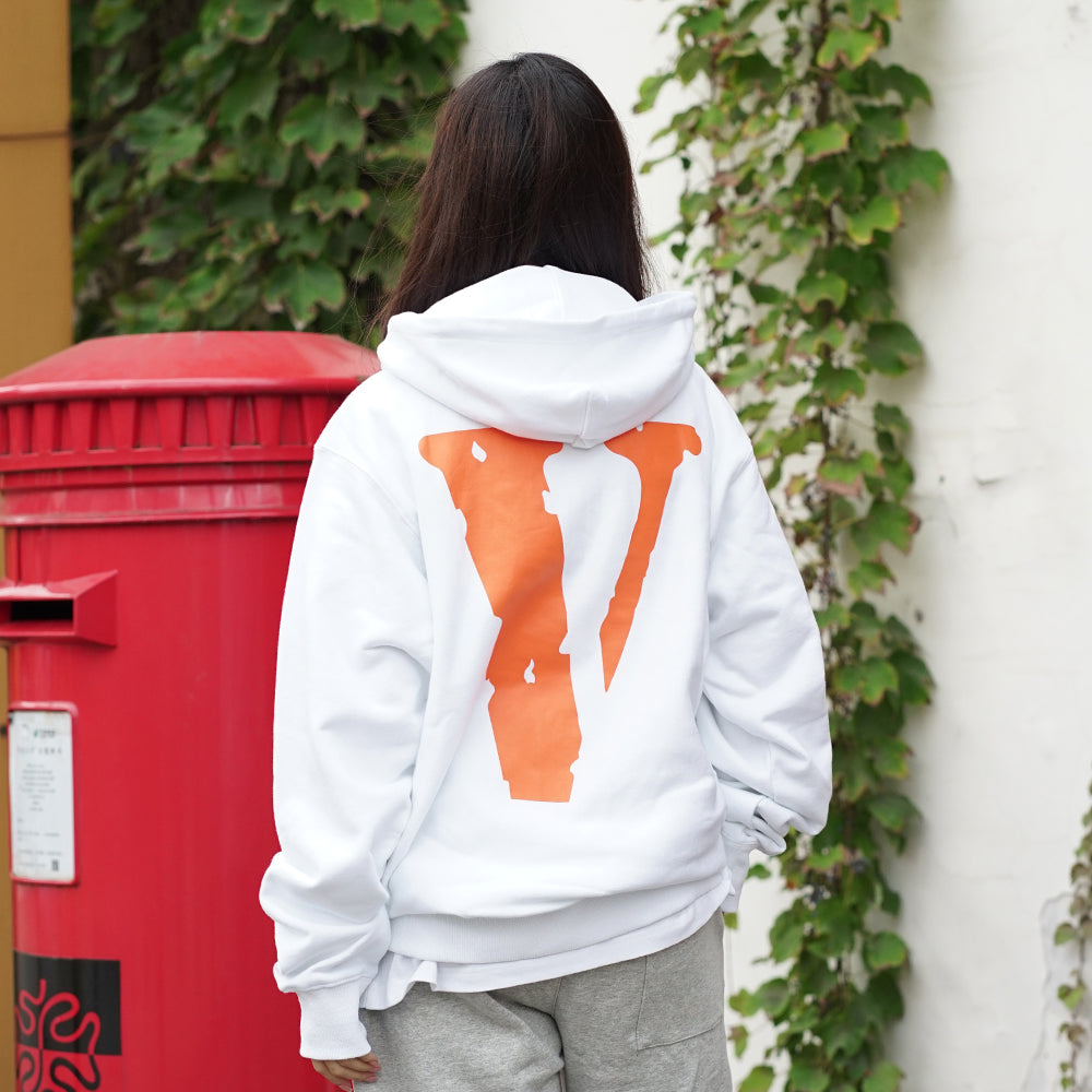 VLONE Staple Classic Printing Back Large Long Sleeves Couple Style White Orange 6932403655102