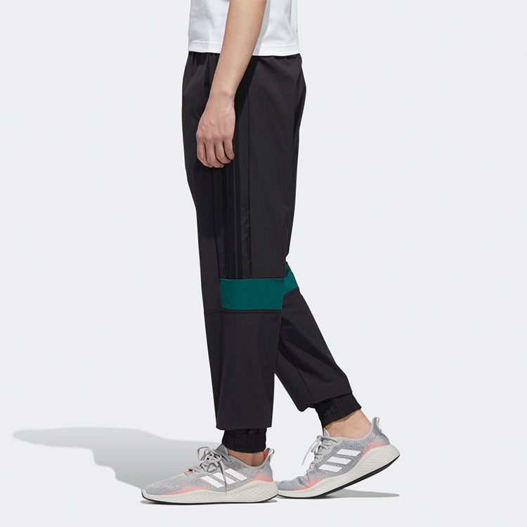 adidas neo M Ss Tcns Tp 2 Colorblock Bundle Feet Casual Loose Sports Long Pants Black GJ8758