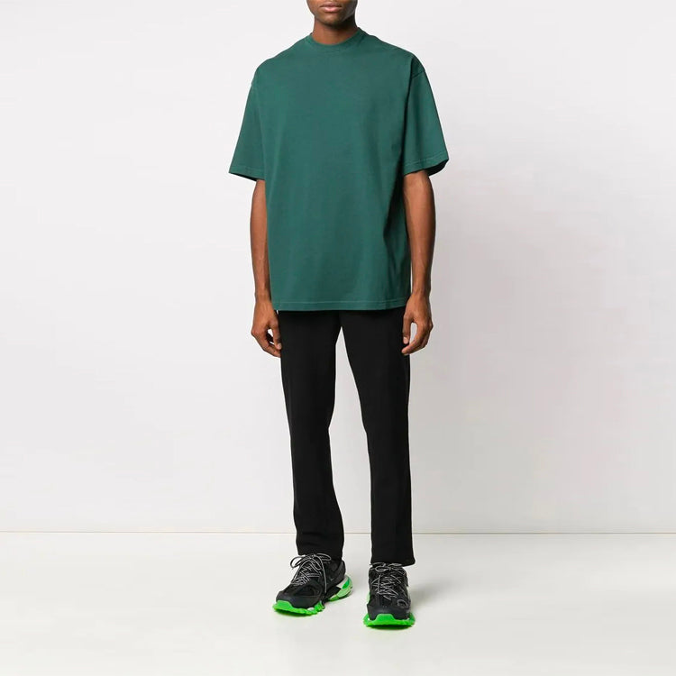 Men's Balenciaga Logo Printing Short Sleeve Green 570805THV803230
