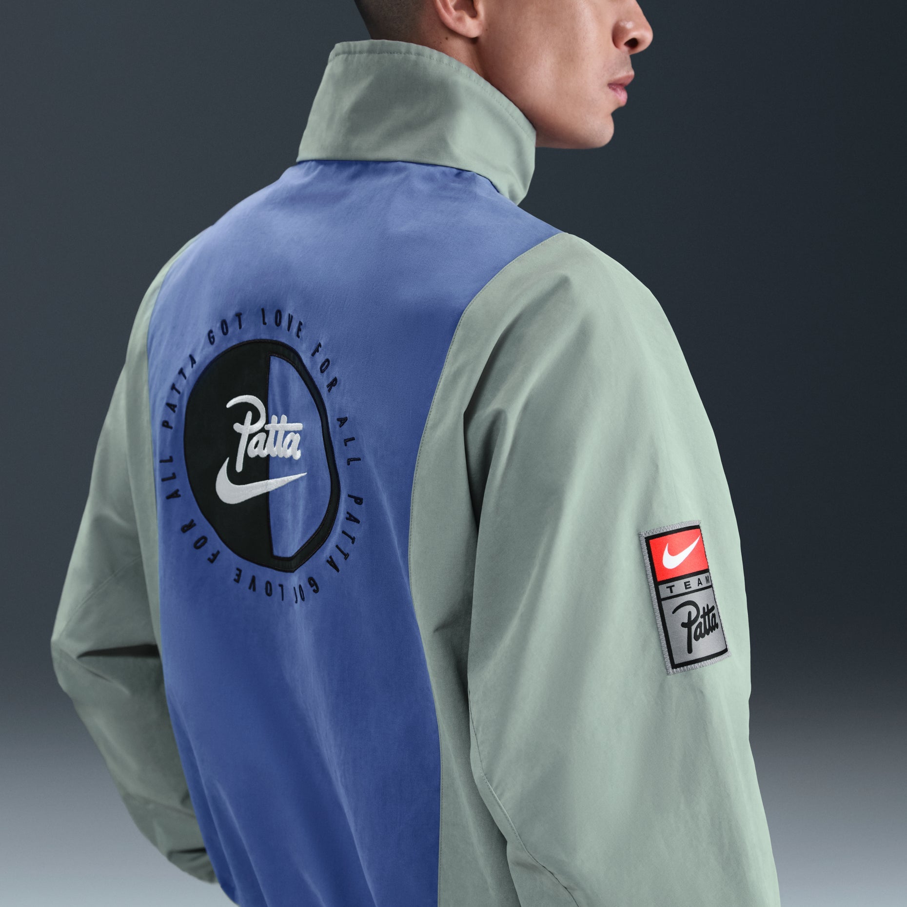 Nike x Patta Track Jacket Asia Sizing 'Grey Blue' HJ0713-073