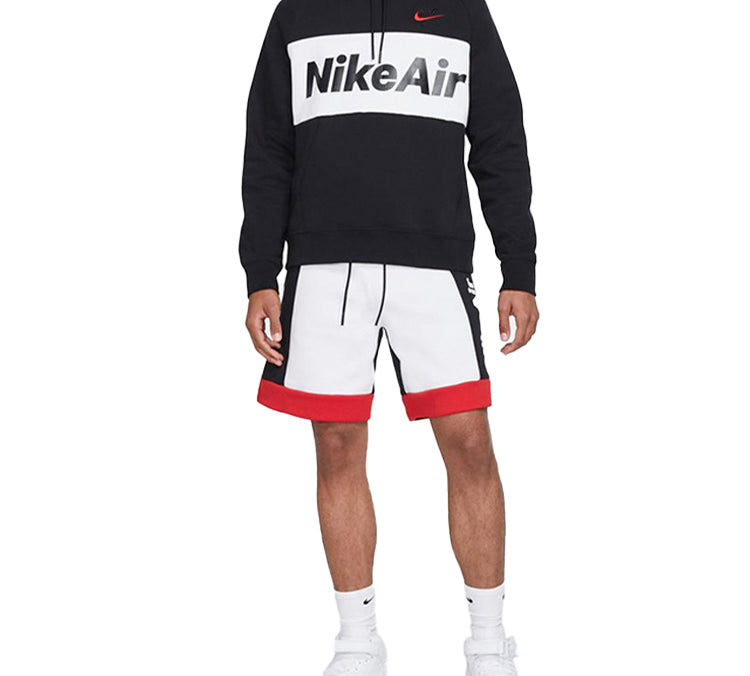 Men's Nike Air Fleece White Black Shorts CJ4833-101