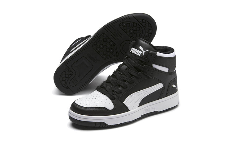 (GS) PUMA Rebound Lay Up Sl Mid-high Board Shoes Black/White 370486-01