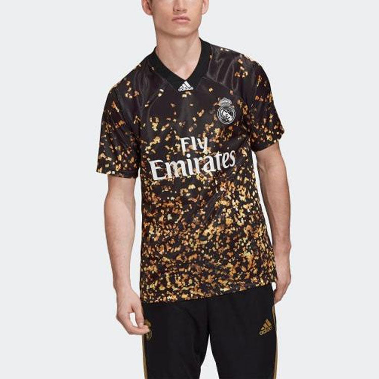 Men's adidas x EASPORTS Crossover 19-20 Season Casual Sports Full Print Short Sleeve Soccer/Football Jersey Black EJ5563