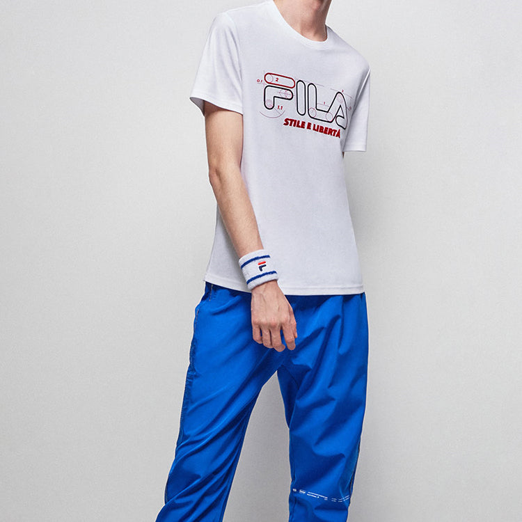 FILA Geometry Numeric Subject Printing Short Sleeve White F11M038110F-WT