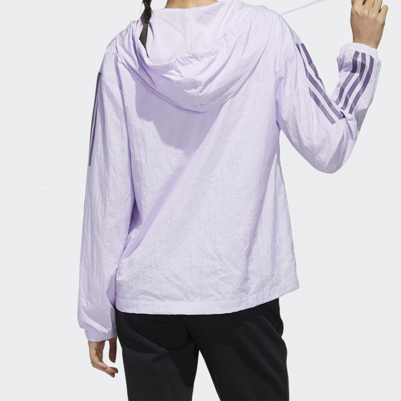 (WMNS) adidas neo Letter Printing Hooded Jacket Purple FP7455