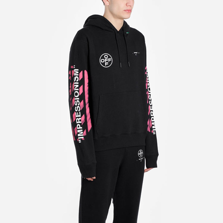 Off-White Stencil Arrow Hooded Sweatshirt 'Black' OMBB034R190030151028