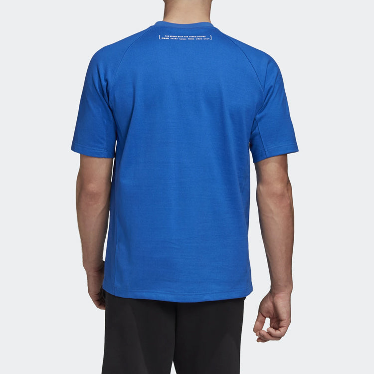 adidas Classic Pyramid logo Printing Short Sleeve Blue FL3887