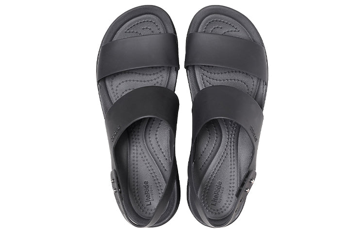 (WMNS) Crocs Brooklyn Thick Sole Casual Black Sandals 206453-060