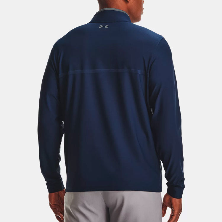 Men's Under Armour Playoff 2.0 Logo Printing Half Zipper Loose Navy Blue 1361821-408