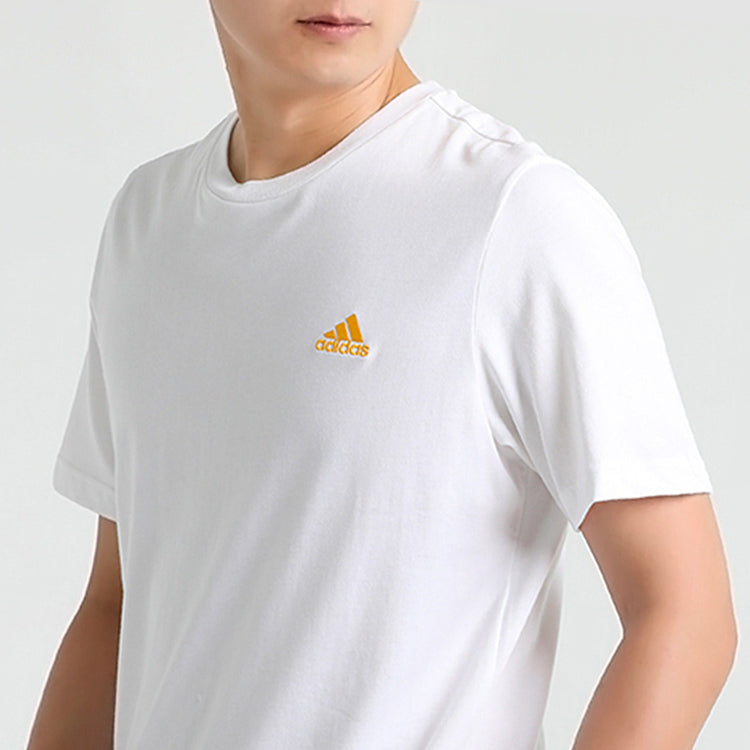 Men's adidas Round Neck Short Sleeve White T-Shirt GL2218