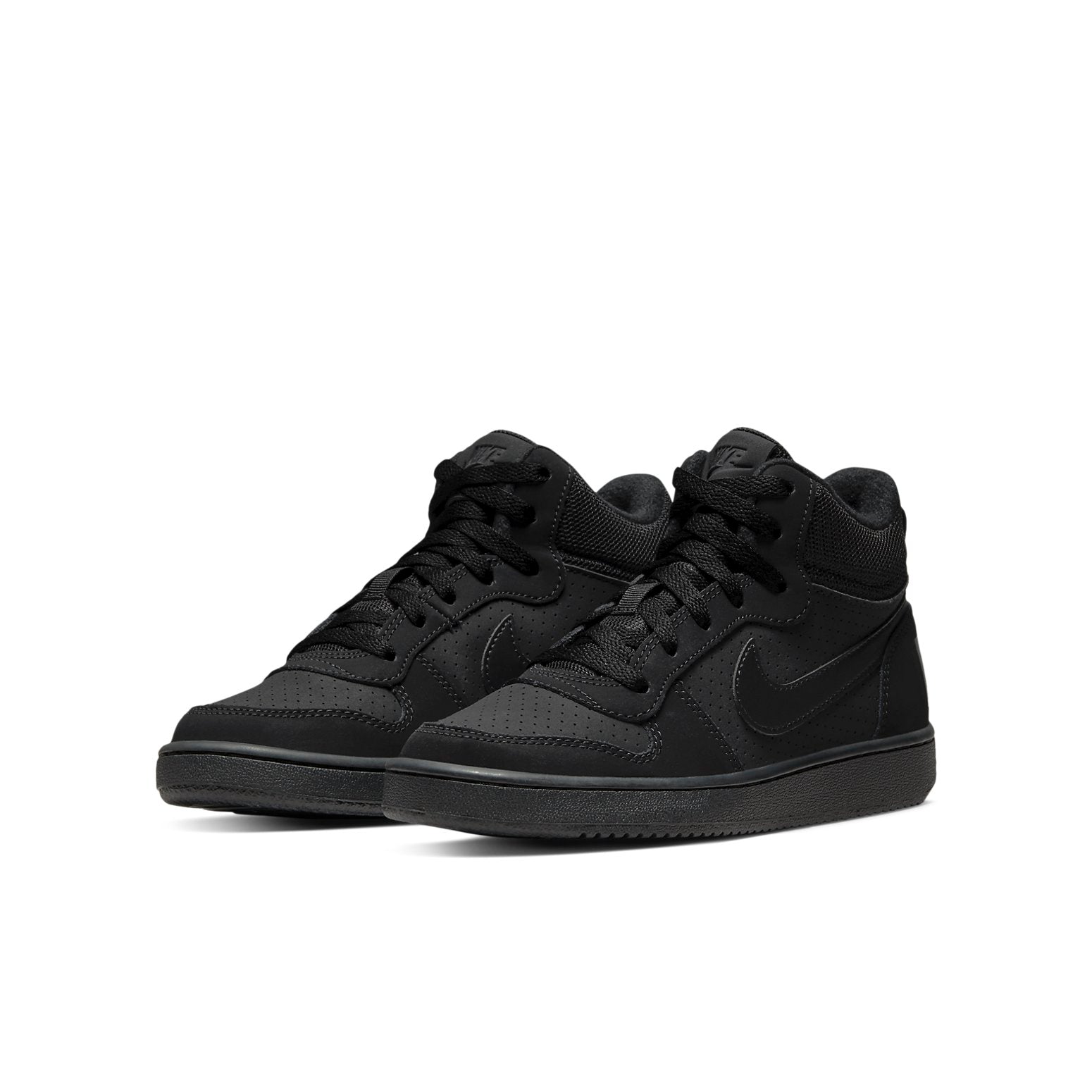 (GS) Nike Court Borough Mid 'Triple Black' 839977-001
