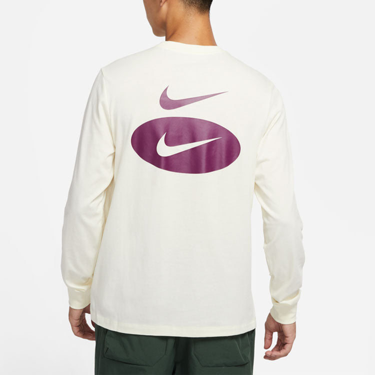 Men's Nike As Nsw Ess+ Core 3 Ls Tee Casual Breathable Round Neck Long Sleeves Coconut Milk T-Shirt DM6367-113