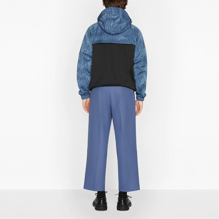 DIOR FW21 Printing Hooded Jacket Coat Blue 193J640A0631-C585