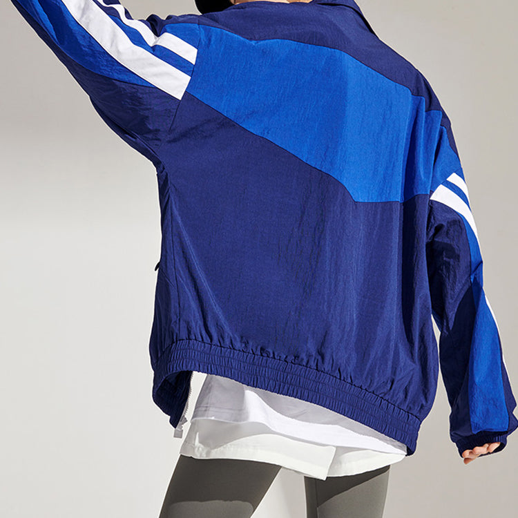 FILA FUSION Casual Sports Splicing Woven Stand Collar Jacket Blue T11M112703F-DB
