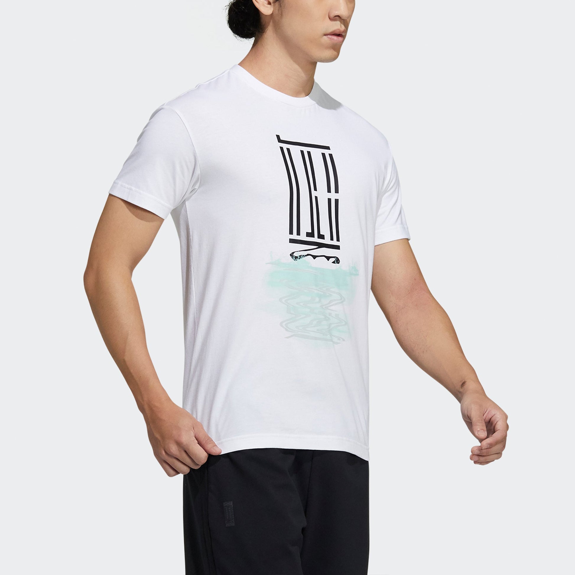 adidas Wj T Gfx Logo Series Printing Sports Round Neck Short Sleeve White GP0868