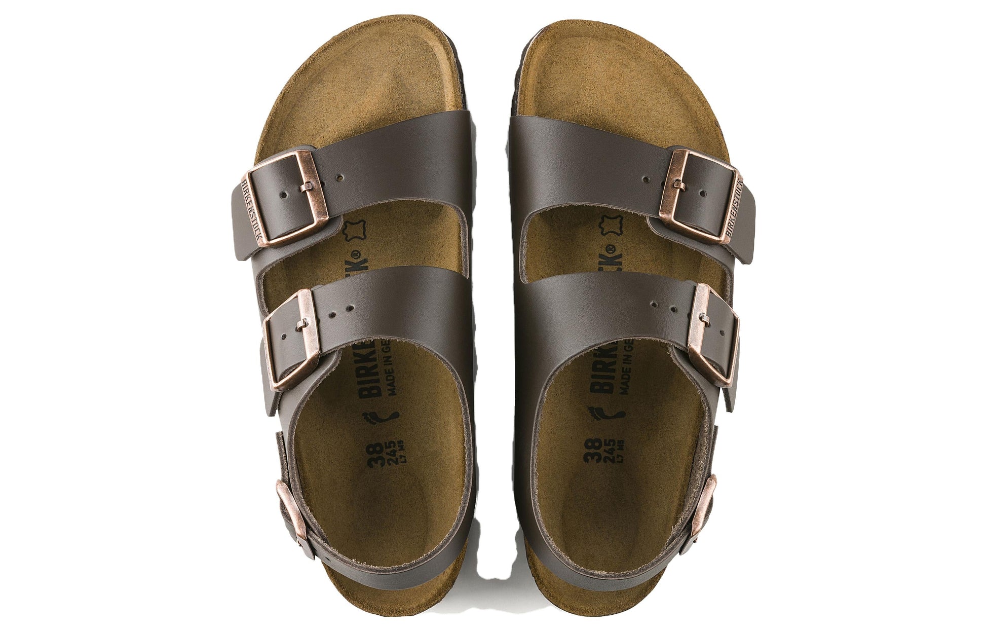 Birkenstock Milano Natural Leather Narrow Fit 'Dark Brown' 0034103