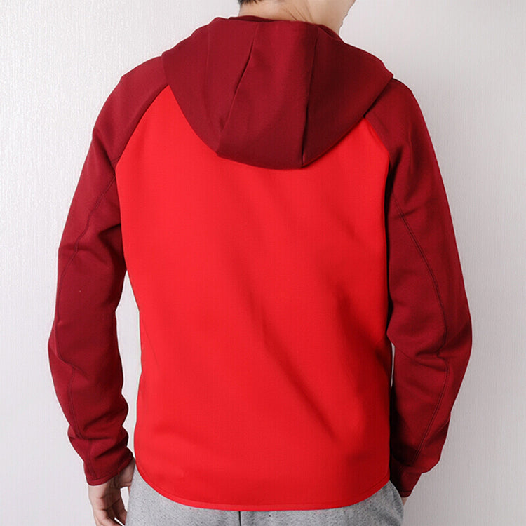 Nike Splicing hooded Colorblock Casual Jacket Red 928484-657
