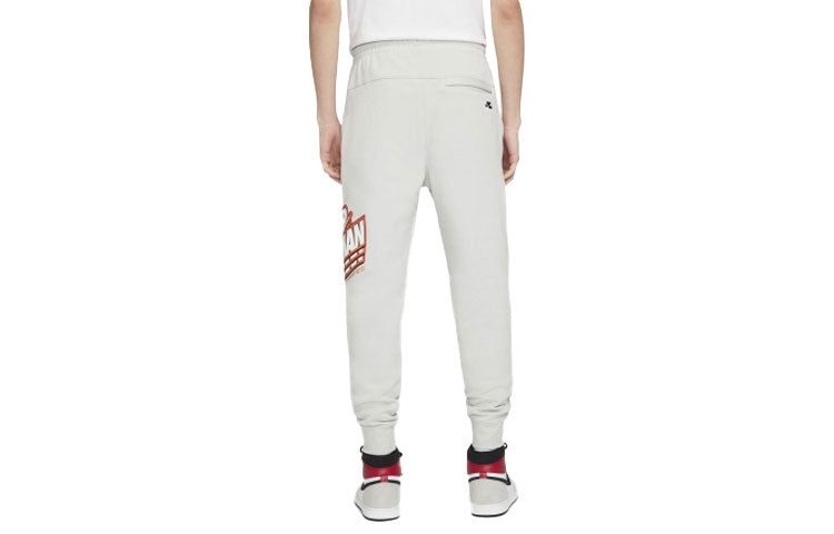 Men's Air Jordan Funny Printing Fleece Lined Sports Pants/Trousers/Joggers Light Grey DC9609-097