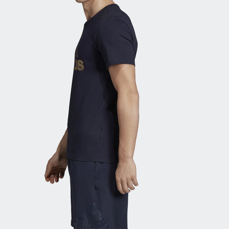 adidas Athleisure Casual Sports Round Neck Short Sleeve Blue ED7278