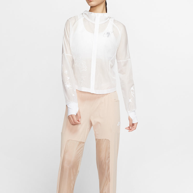 (WMNS) Nike Logo Printing Hooded Jacket White CW1562-100