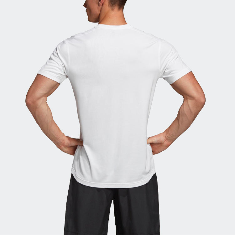 adidas Casual Sports Round Neck Training Short Sleeve White DU1234