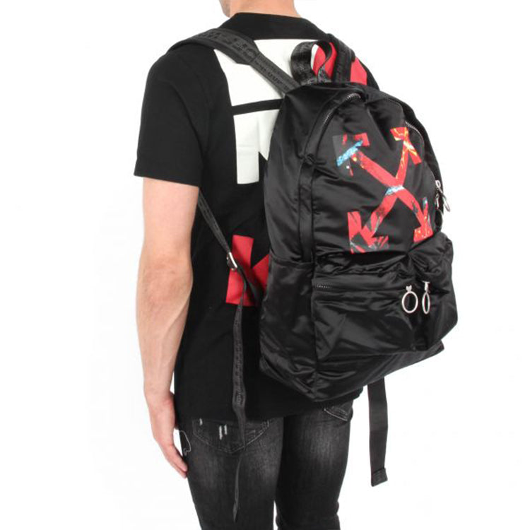 Off-White Nylon Arrow Printing Backpack Black OMNB003S19D10016-1088
