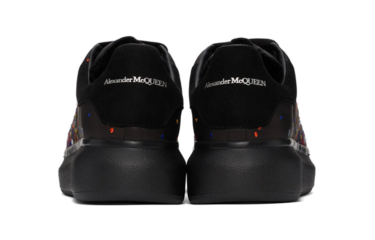 Alexander McQueen Oversized Paint-Embroidery Sneakers 'Black Multicolor' 662649WHZP31049