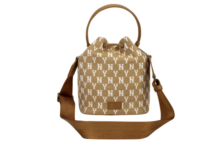 MLB Retro Full Print Series NY New York Yankees Drawstring Shoulder Messenger Bag Khaki 32BG34111-50B