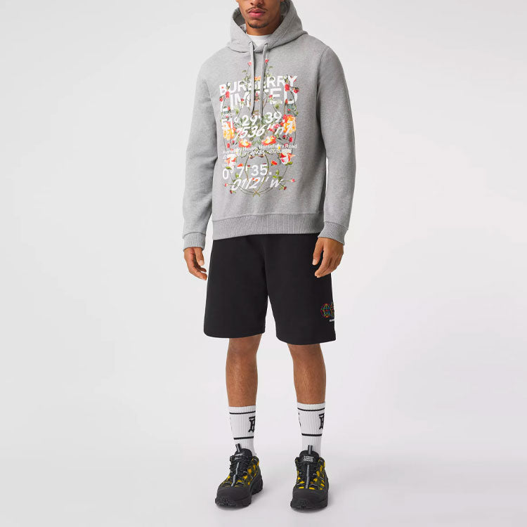 Men's Burberry SS21 Pullover hooded Printing light grey 80375421