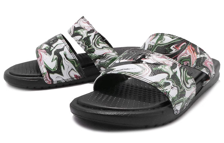 (WMNS) Nike Benassi Duo Ultra Slide 'Black Green Pink' 819717-003
