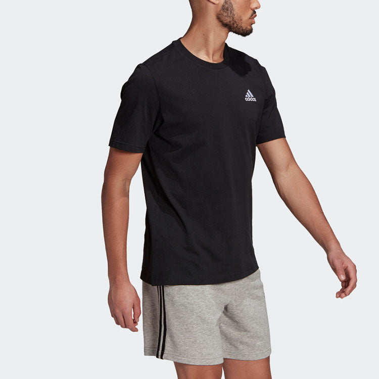 adidas M Sl Sj T Logo Sports Round Neck Short Sleeve Black GK9639