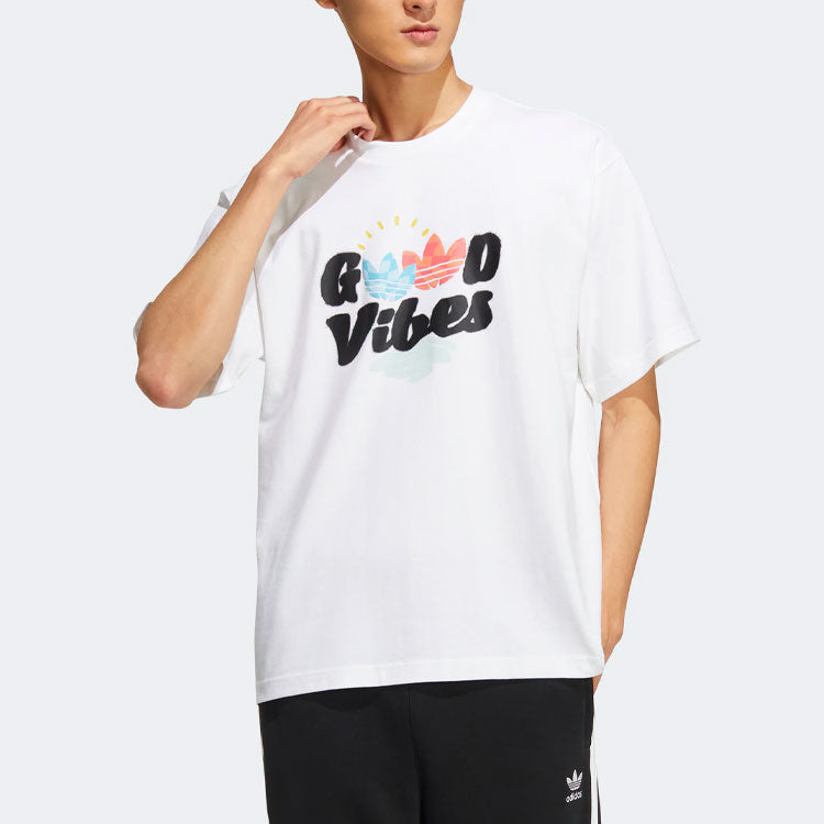 adidas originals SS22 Y2K Tee 1 Alphabet Logo Casual Sports Short Sleeve Unisex White HM7998