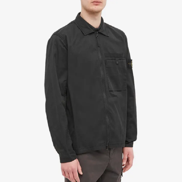 STONE ISLAND Supima Cotton Shirt Jacket 'Black' 761512619-V0029