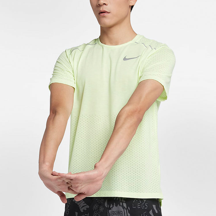 Nike Rise 365 Sports Training Running Breathable Short Sleeve Yellow Green Yellowgreen AQ9920-701