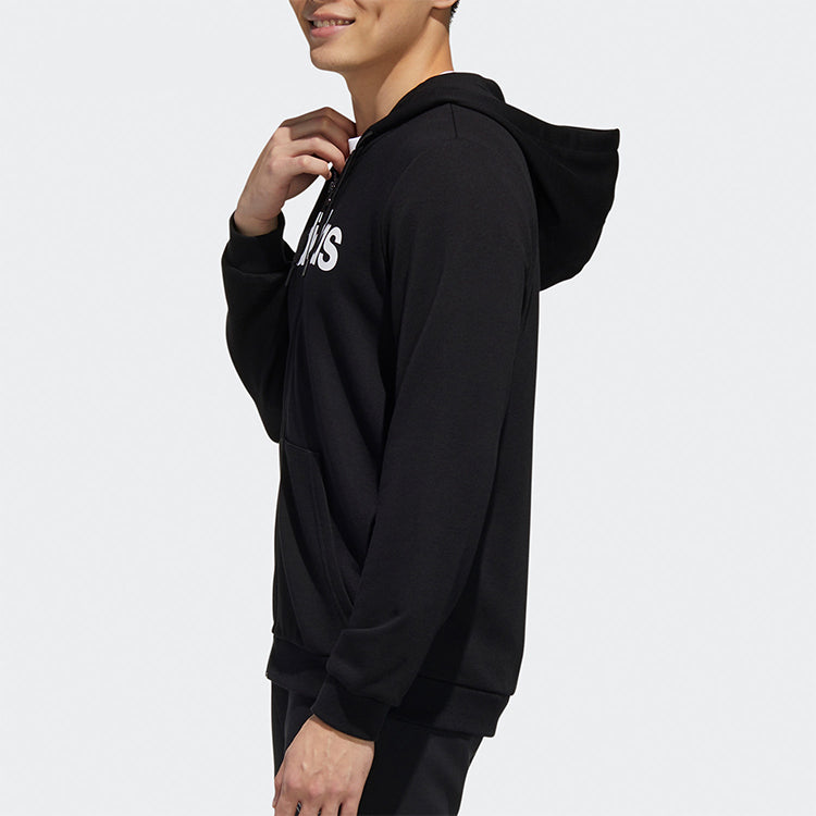 adidas neo Alphabet Printing Casual Sports Zipper Black GJ8927