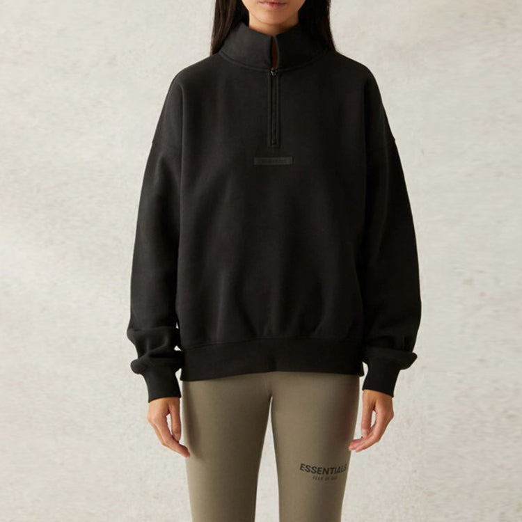 Fear of God Essentials SS21 Mockneck Half Zip 'Black' FOG-SS21-575