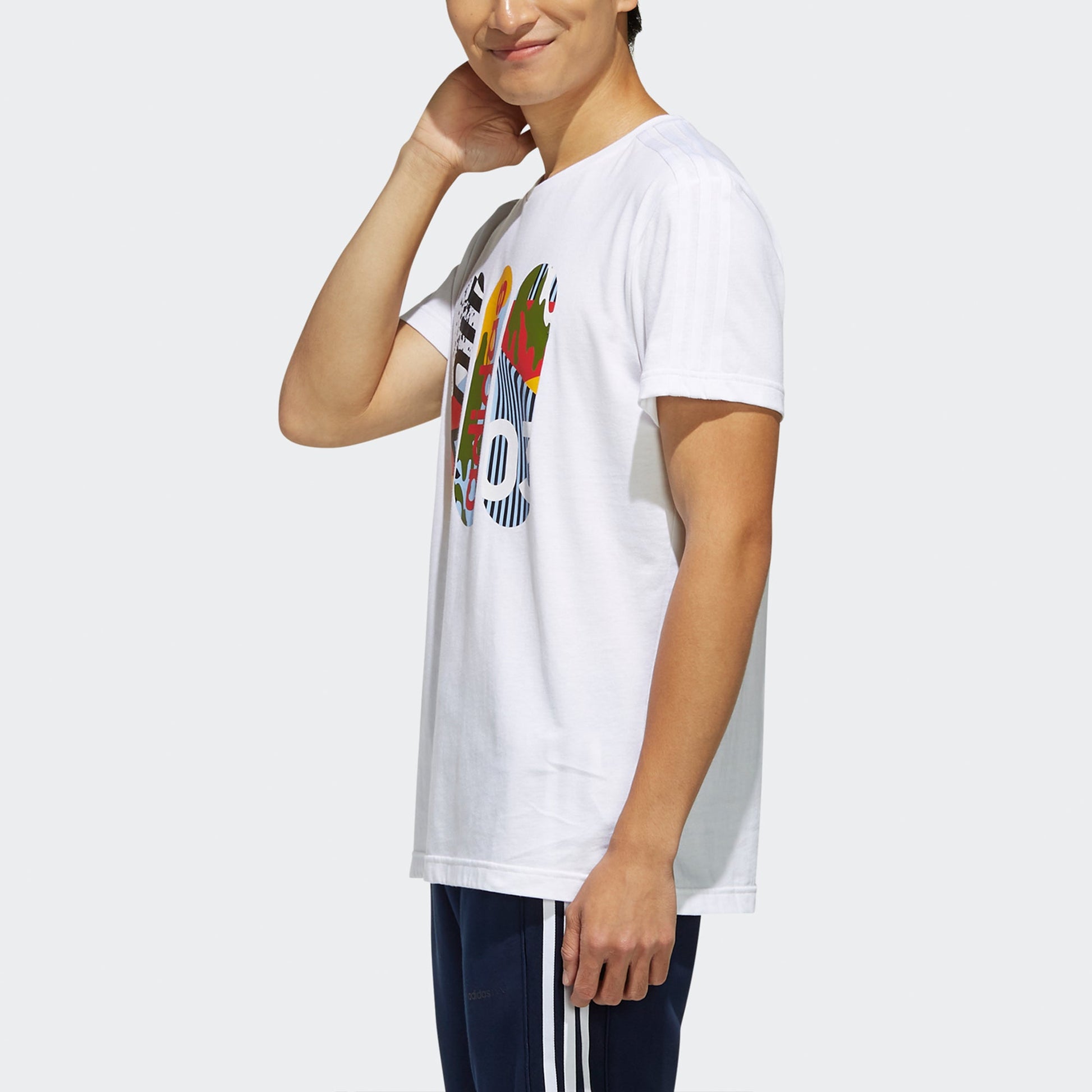 adidas neo M Cs Skt Tee 1 Skateborad Printing Knit Sports Male White FK9917