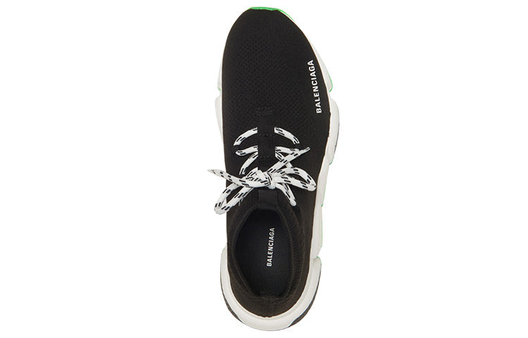 Balenciaga Speed Lace Up Trainer 'Black Neon Green' 587289W17041073
