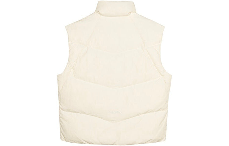 (WMNS) Skechers Stand-up Collar Woven Hooded Down Vest 'Black Blue White' L421W019