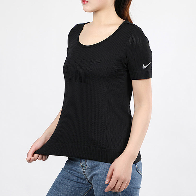 (WMNS) Nike Athleisure Casual Sports Breathable Short Sleeve Black T-Shirt CV9373-010