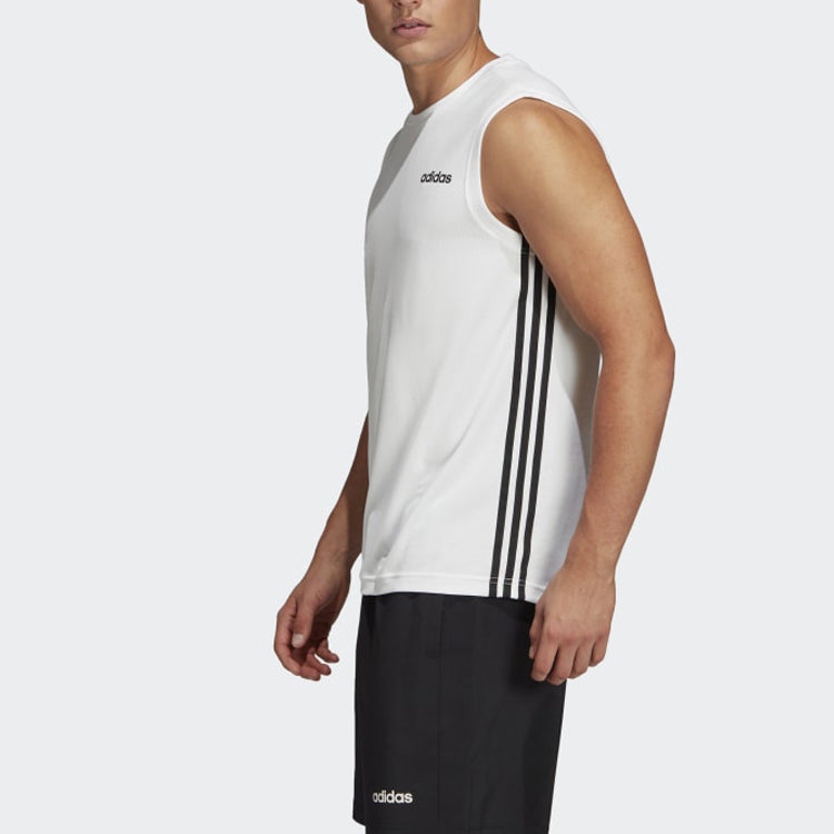 Men's adidas D2M SL 3S Training White Vest DU1249