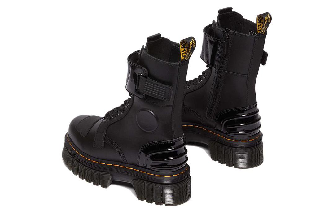 (WMNS) Dr. Martens Audrick 10-Eye Alternative Leather Lace Up Boots 'Black' 30970001