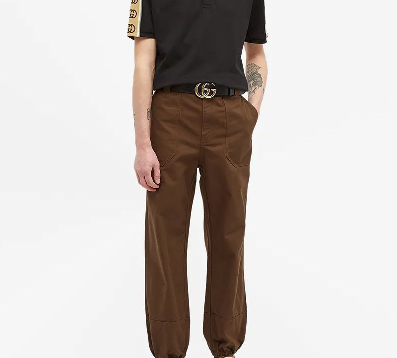 Gucci Logo Patch Casual Pants For Men Tawny 616323-XDA6Z-2002