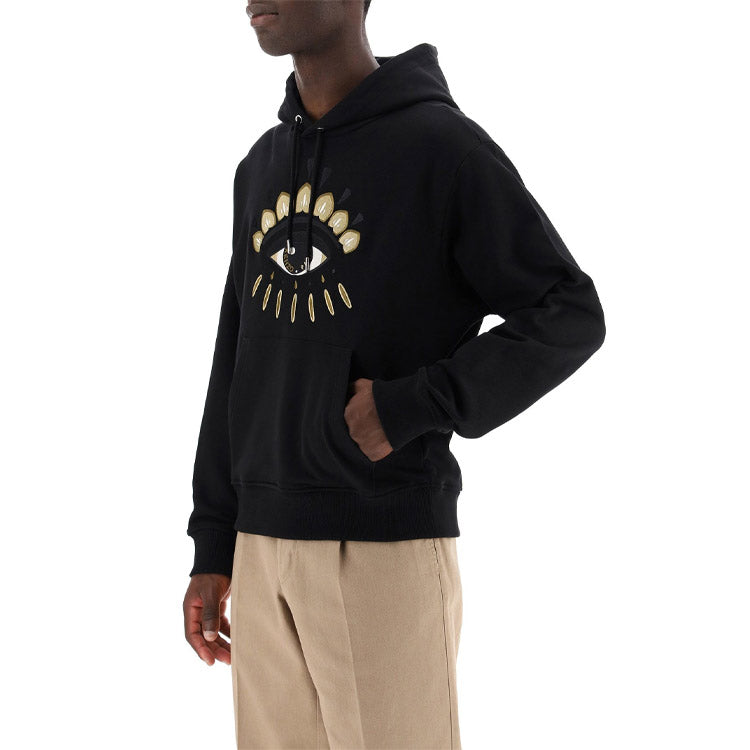 KENZO Eyes Embroidery Pattern Long Sleeve Sports Male Black FA65SW3144XC-99