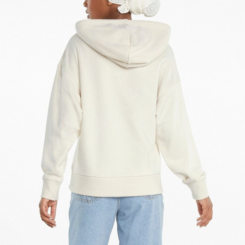 (WMNS) PUMA Classics Logo Printing Hoodie Ivory 531385-73