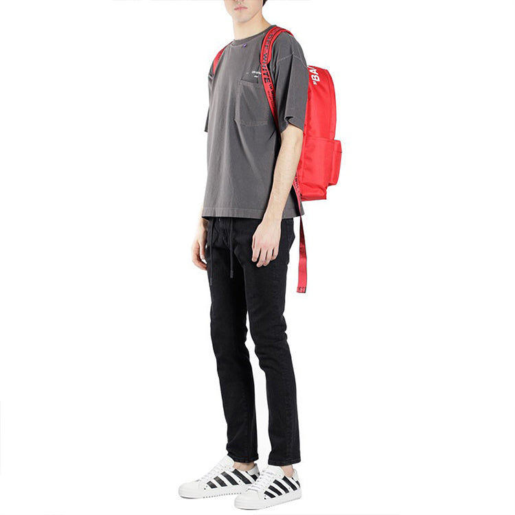 Off-White Slogan Printing Backpack Red OMNB003-F18074015-2001