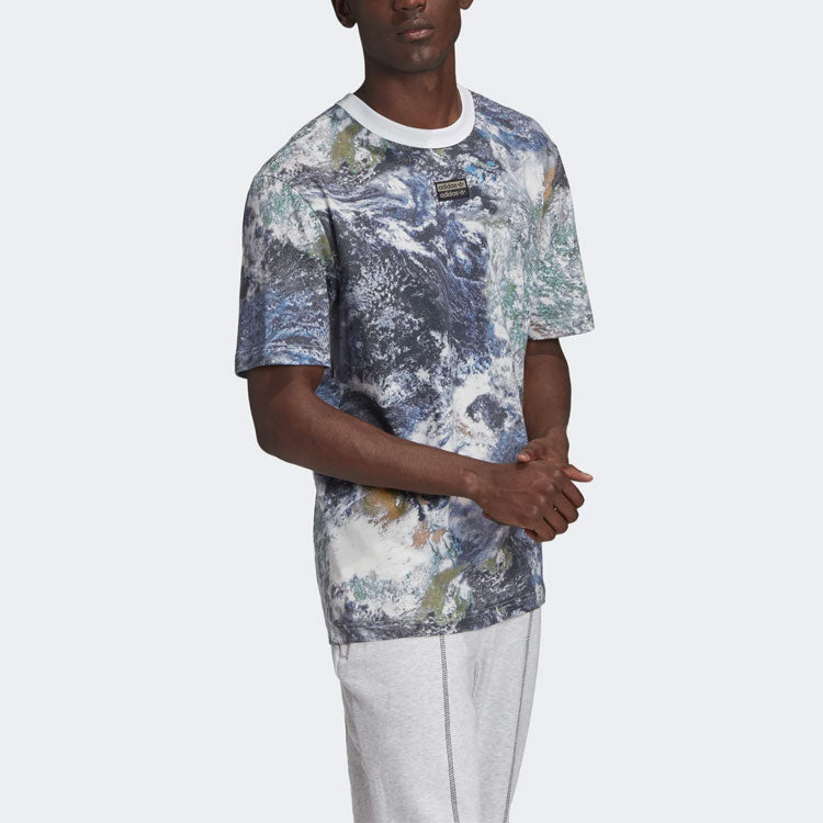 adidas originals Casual Printing Gym Round Neck Sports Short Sleeve Multi-Color GD9276