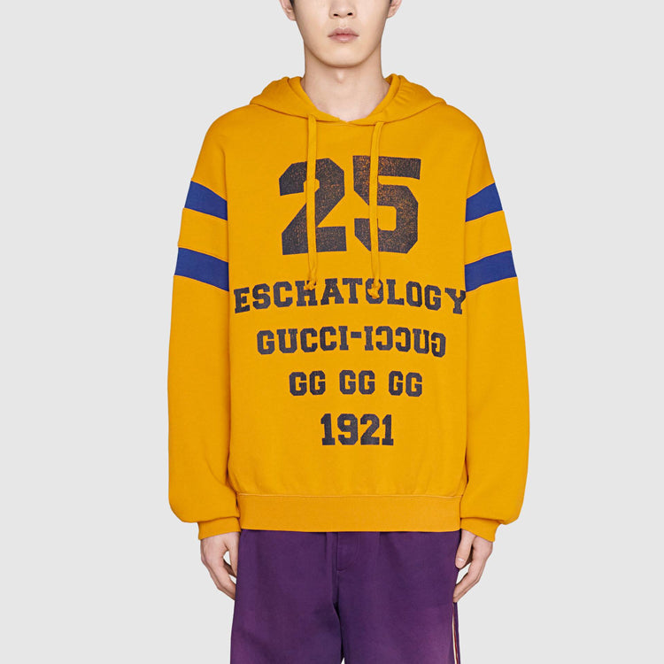 Men's Gucci FW21 Alphabet Printing Pattern Long Sleeves Autumn Orange 655469-XJDHN-7245