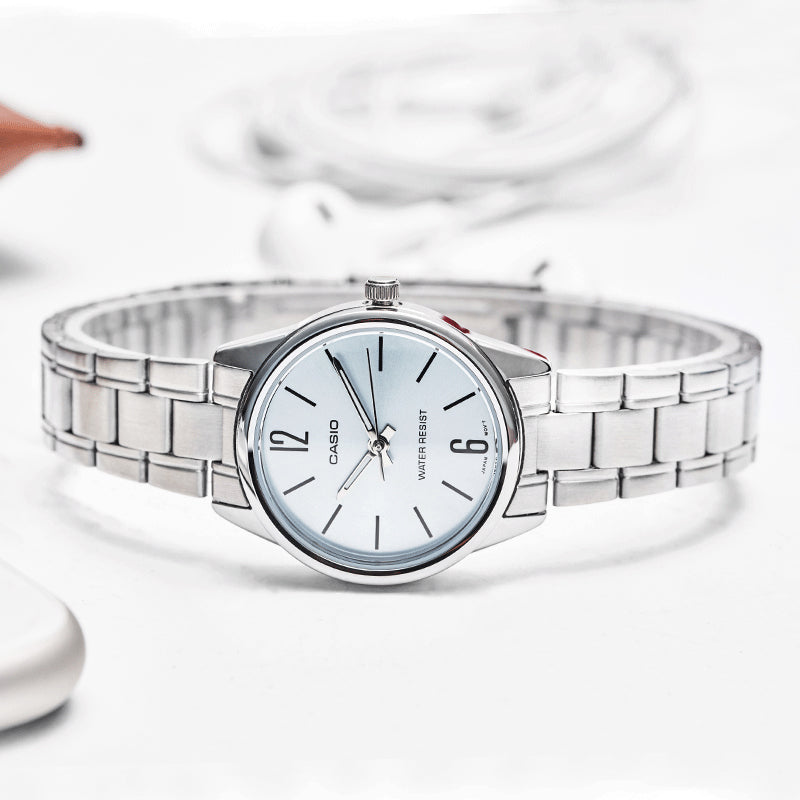 CASIO Quartz Waterproof Stainless Steel Strap Silver Analog LTP-V005D-2B