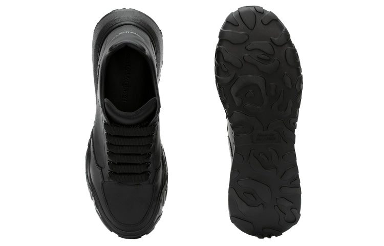 Alexander McQueen Oversized Court Trainer 'Black Leather' 634619WIA981000